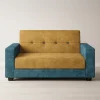 Nova Modern Color Block Loveseat | Green Sofa
