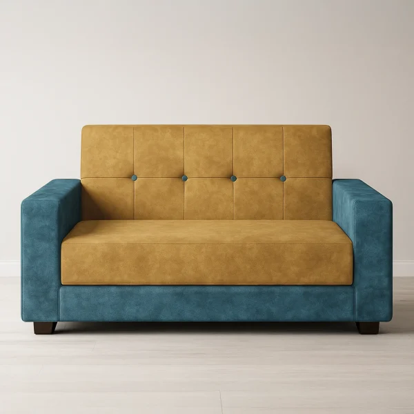 Nova Modern Color Block Loveseat | Green Sofa