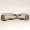 Nova Modern Color Block Loveseat | Biege Sofa