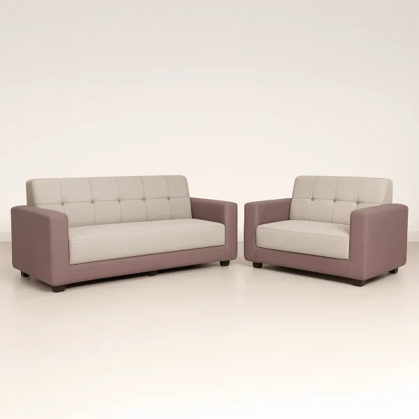 Nova Modern Color Block Loveseat | Biege Sofa