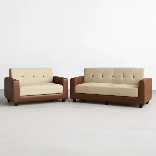 Nova Modern Color Block Loveseat | Brown Sofa