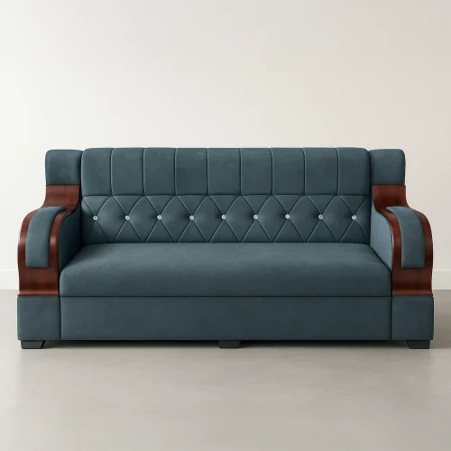Adelaide Luxury 3-Seater Velvet Grey Sofa