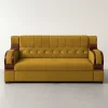 Adelaide Luxury 3-Seater Velvet Yellow Sofa