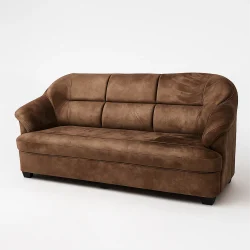 Ashton Classic Flared Arm Sofa | Plush Brown Microsuede 3-Seater