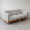 Milan Light Grey & Tan Modern 3-Seater Sofa
