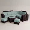 Modern Luxury Two Tone Corner Sectional Sofa Set with Quilted Seating
