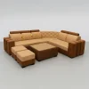 Modern Luxury Two Tone Corner Sectional Sofa Set with Quilted Seating