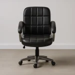 Black Leather Swivel Desk Chair - Office Chair A-101