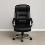 Ergonomic Black Leather Swivel Desk Chair - Office Chair D-104