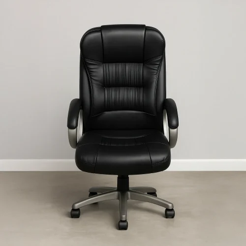 Ergonomic Black Leather Swivel Desk Chair - Office Chair D-104