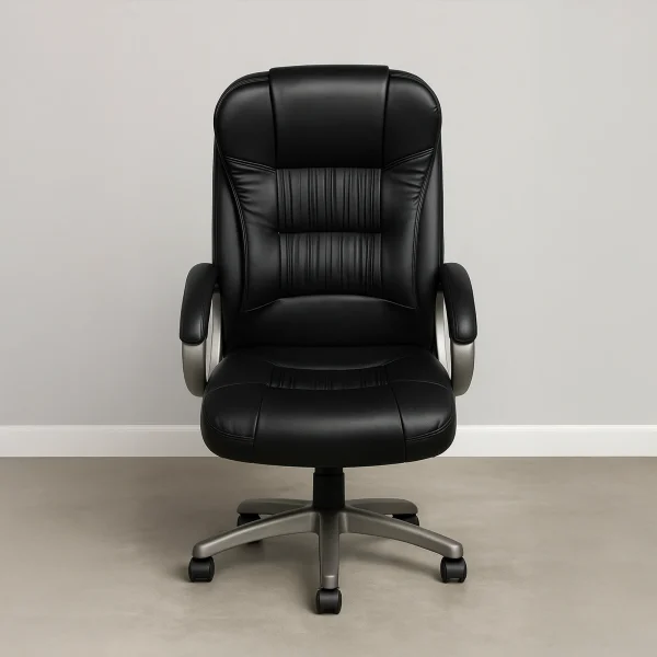 Ergonomic Black Leather Swivel Desk Chair - Office Chair D-104
