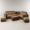 Modern Luxury Two Tone Corner Sectional Sofa Set with Quilted Seating