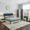 Bristol Contemporary 5-Piece Bedroom Set | Chevron Upholstered Bed & Two-Tone Wardrobe