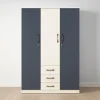Bristol Modern 3-Door Wardrobe with Drawers | Two-Tone Bedroom Almirah with Lock