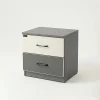 Elara Modern Grey & White Bedside Table