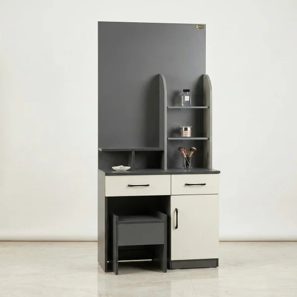 Elara Modern Grey & White Dressing Table
