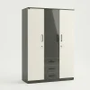 Elara Modern Grey & White Wardrobe