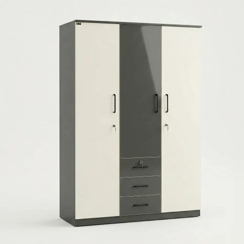 Elara Modern Grey & White Wardrobe