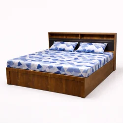 Averon Modern Walnut & Black Bed