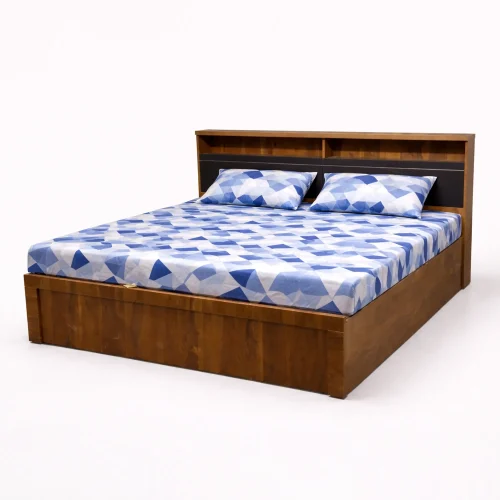 Averon Modern Walnut & Black Bed