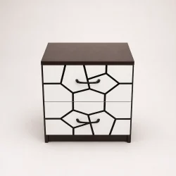Delta Modern White & Black Bedside Table