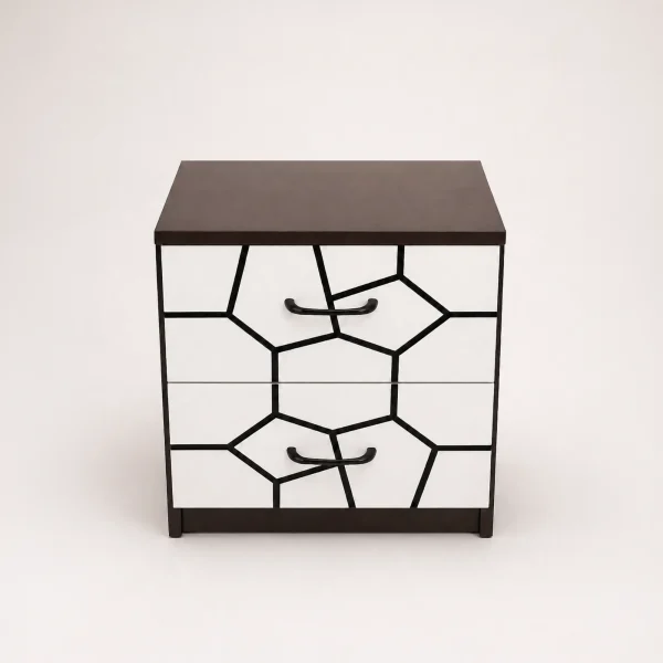 Delta Modern White & Black Bedside Table